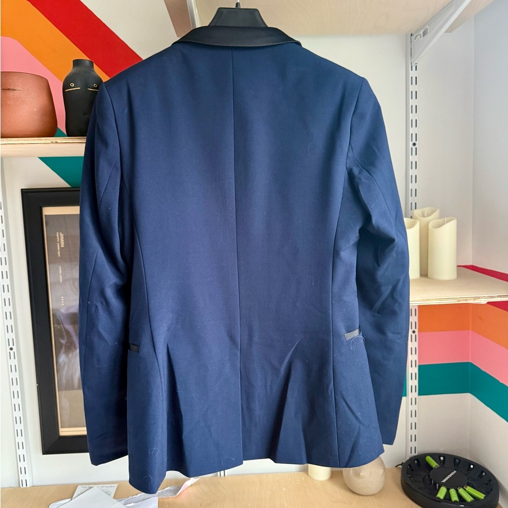 ASOS Navy Blue Tuxedo Jacket Blazer Mens 36 Short - Picture 2 of 4